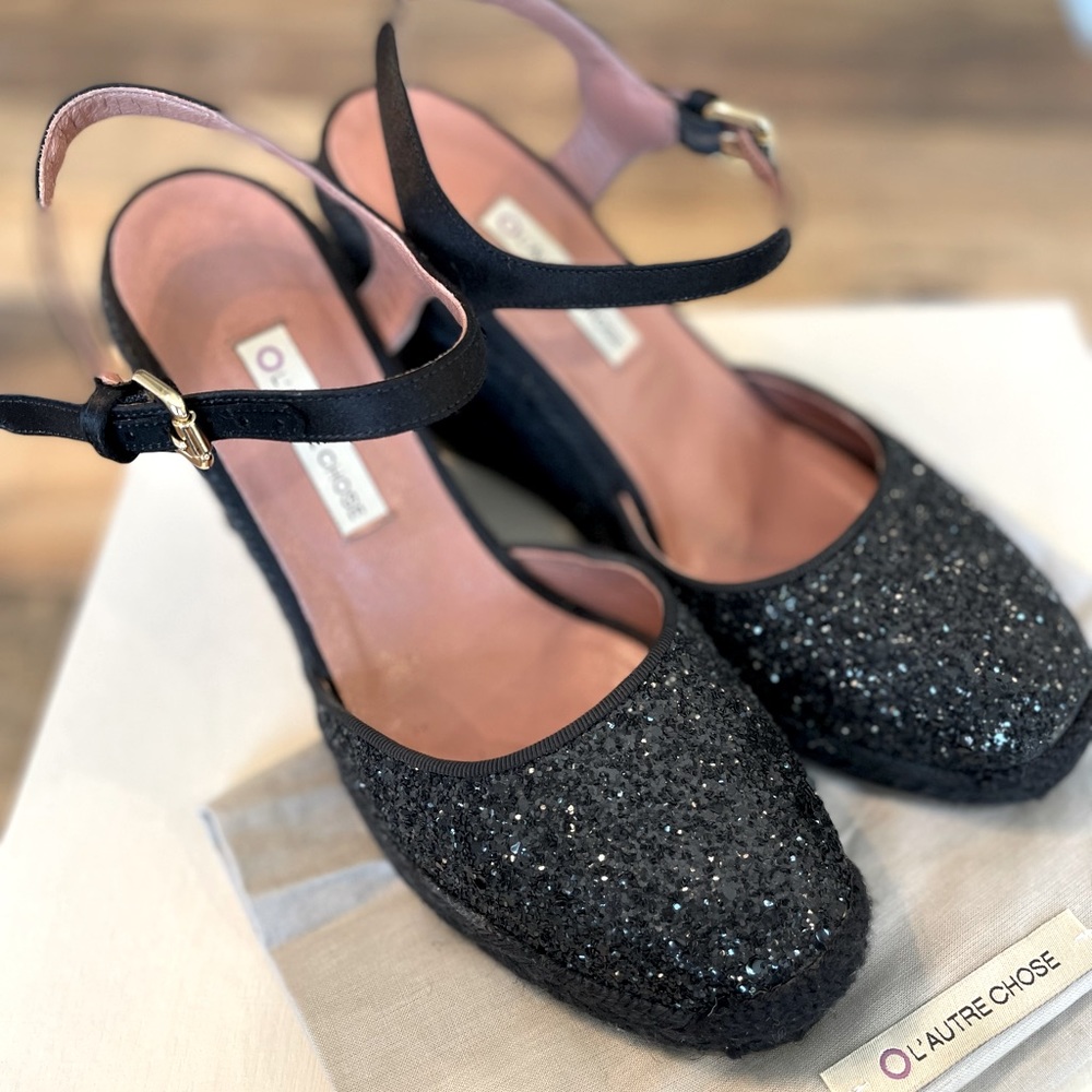 L’ AUTRE CHOSE black platform sandal NWBox